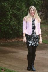 Pink Blazer and Fitted Dress