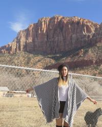 Morning Lavender's Striped Poncho in Utah