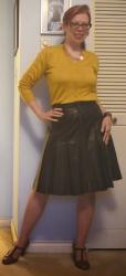 Pleated Leather, Mustard and Renoir