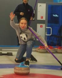 Curling girl