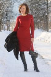 THOM BY THOMAS RATH QVC COLLECTION: RED STUDDED DRESS