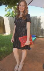 Balenciaga Clutches. Statement Jeans and Lace LBD for Evening