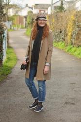 How to Do Transitional Season Dressing | Black and Camel Layers With Denim