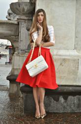 Red Midi Skirt