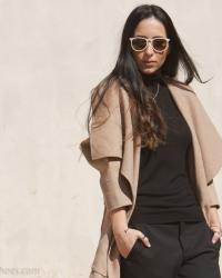 Sporty Chic: Camel Coat and Adidas Stan Smith