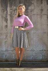 OUTFIT: PIED-DE-POULE ROUND SKIRT