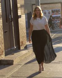 Pleated Maxi Skirt