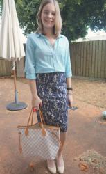 Corporate Style: Pencil Skirts and a Bit of Blue
