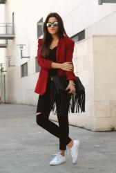 Wine red blazer