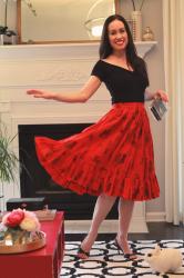 Red Vintage Ruffles