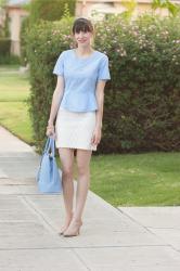 Chambray Peplum Top