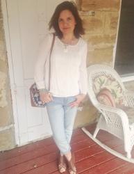 Fashion Over Fifty:  Wearing My Stitch Fix Embroidered Top