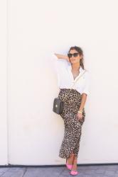 leopard long skirt