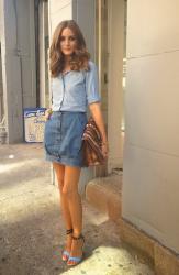 OLIVIA PALERMO: BEST DENIM SHIRT OUTFITS