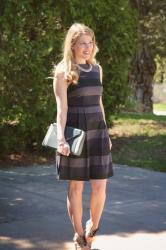 Navy and Black Striped Dress