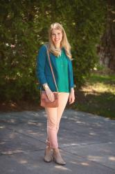 Blush Jeans and Teal 