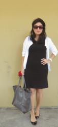 LBD and White Cardi 