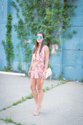 Pink Floral Romper