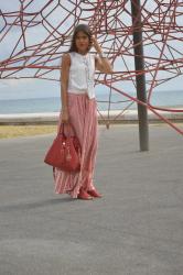 Red Maxi Skirt Boho Look ♥ Maxi Jupe Rouge et look Bohème