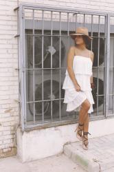 Boho midi white dress