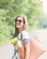 Navy and White Sundress