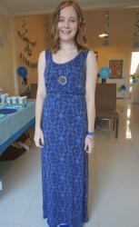 Baby's First Birthday Party: Blue Printed Maxi Dress