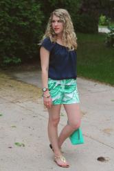 Palm Print Shorts