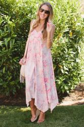 Floral Tassel Tie Maxi Dress 