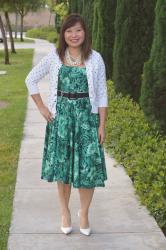 Throw Back Thursday Fashion Link Up: Palm Print Dress