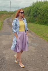 A Rainy (Summer's) Day Outfit | Blue Honeysuckle Trench with Yellow and Mauve