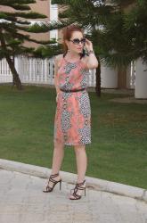 Coral and Leopard Pattern DIY Dress