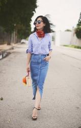 Denim Pencil Skirt