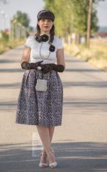 Retro black & white wedding attire