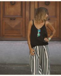 Flare & stripes pant