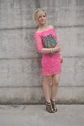 OUTFIT: FUCSIA LACE DRESS - ABITO IN PIZZO FUCSIA DI FRUSCIO -