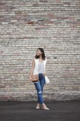 White Vest & Ripped Jeans