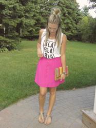 PINK SKIRT || GRAPHIC TANK