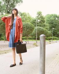 Denim dress & Fluid Trench