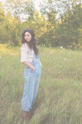 wearing // overalls and a flower crown