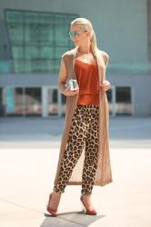 Leopard track pants