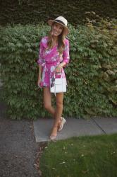 Pink Floral Romper 