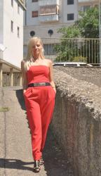 OUTFIT: RED JUMPSUIT - UNA TUTA ELEGANTE ROSSA ED IL MIO NUOVO BRACCIALE LA FORKETTA -