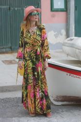 Tropical print maxi dress: summer boho style