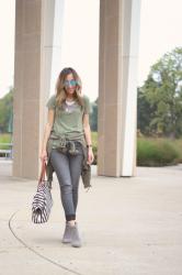 Utility Jacket + gray booties 