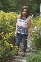 Fashion Over Fifty:  Pretty Tank, Distressed Denim, and NEW SHOES!