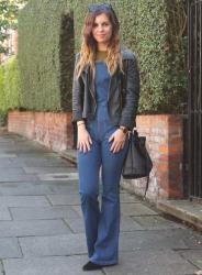 Outfit // boohoo Denim Dungaree Flares