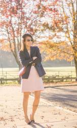 Navy Blazer + Pink Dress