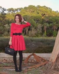 VESTIDO ROJO POLKA DOTS