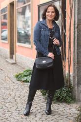 Midi Skirt and Casual Denim Jacket