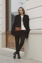 Fur coat and Senso shoes